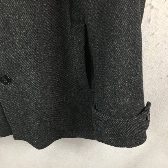 Kenneth Cole Jacket Mens Extra Large Gray Black Wool Blend Military Coat Lined - Picture 8 of 16